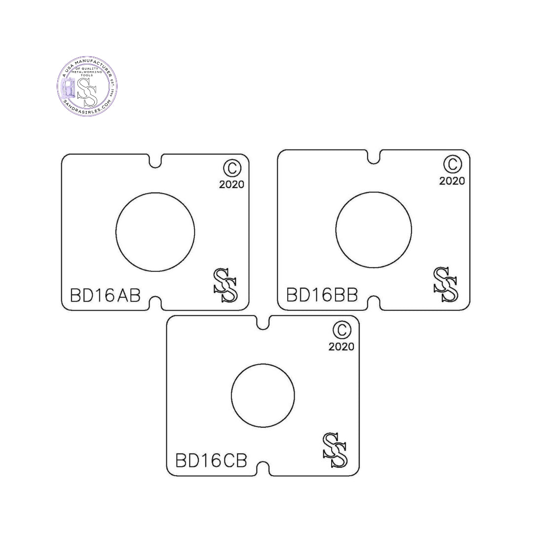 SS BLANKING DIE 3 PIECE SET BD16 ROUND 32MM, 30MM, OR 25MM SET